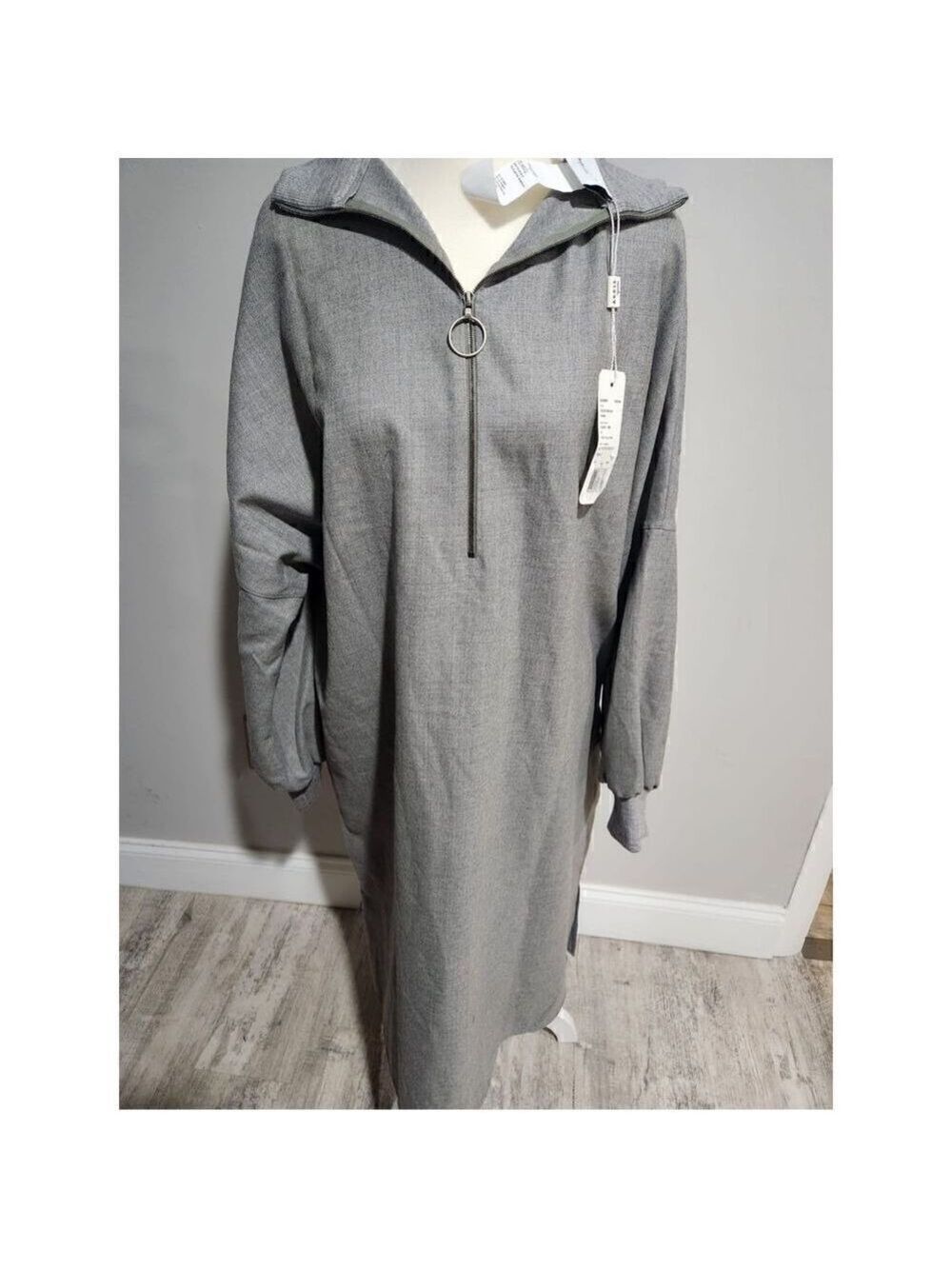AKRIS Punto Gray Flannel Wool Dress Size 16 NWT** no belt - Picture 7 of 8